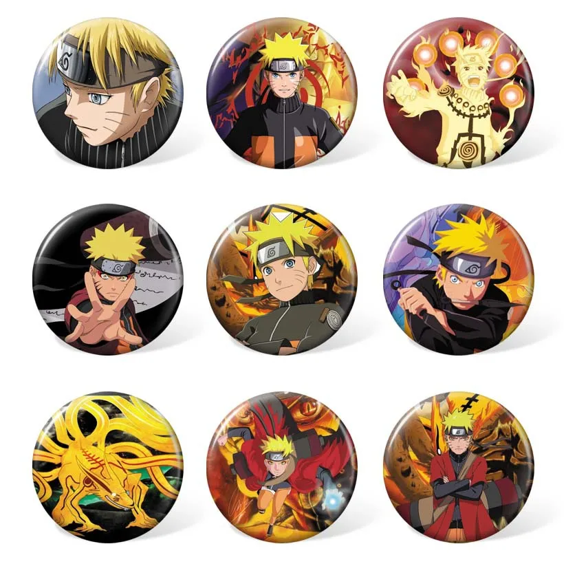 9 шт./лот Аниме Наруто значки игрушки Uzumaki Какаши брошь модель булавки для