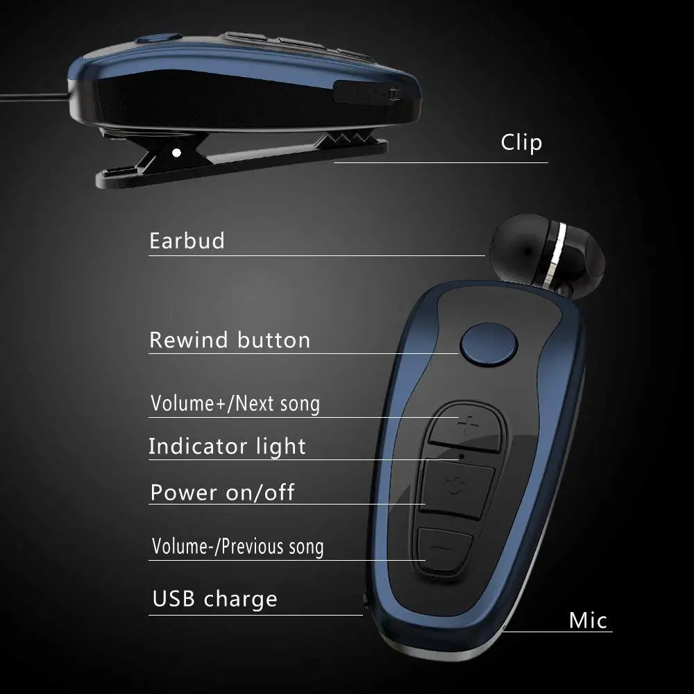 Q7 Bluetooth 4 1 Беспроводная подвижная телескопическая Вибрация голосового сигнала