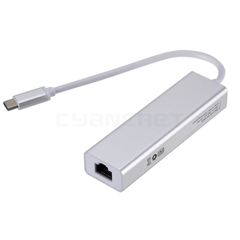 Док станция с адаптером Type C адаптер USB 3 1 на 0x3 Ethernet LAN RJ45 сетевая карта кабель для