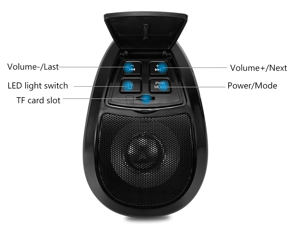 2 шт мотоциклетный аудио плеер Bluetooth колонки со светодиодный светильник MP3