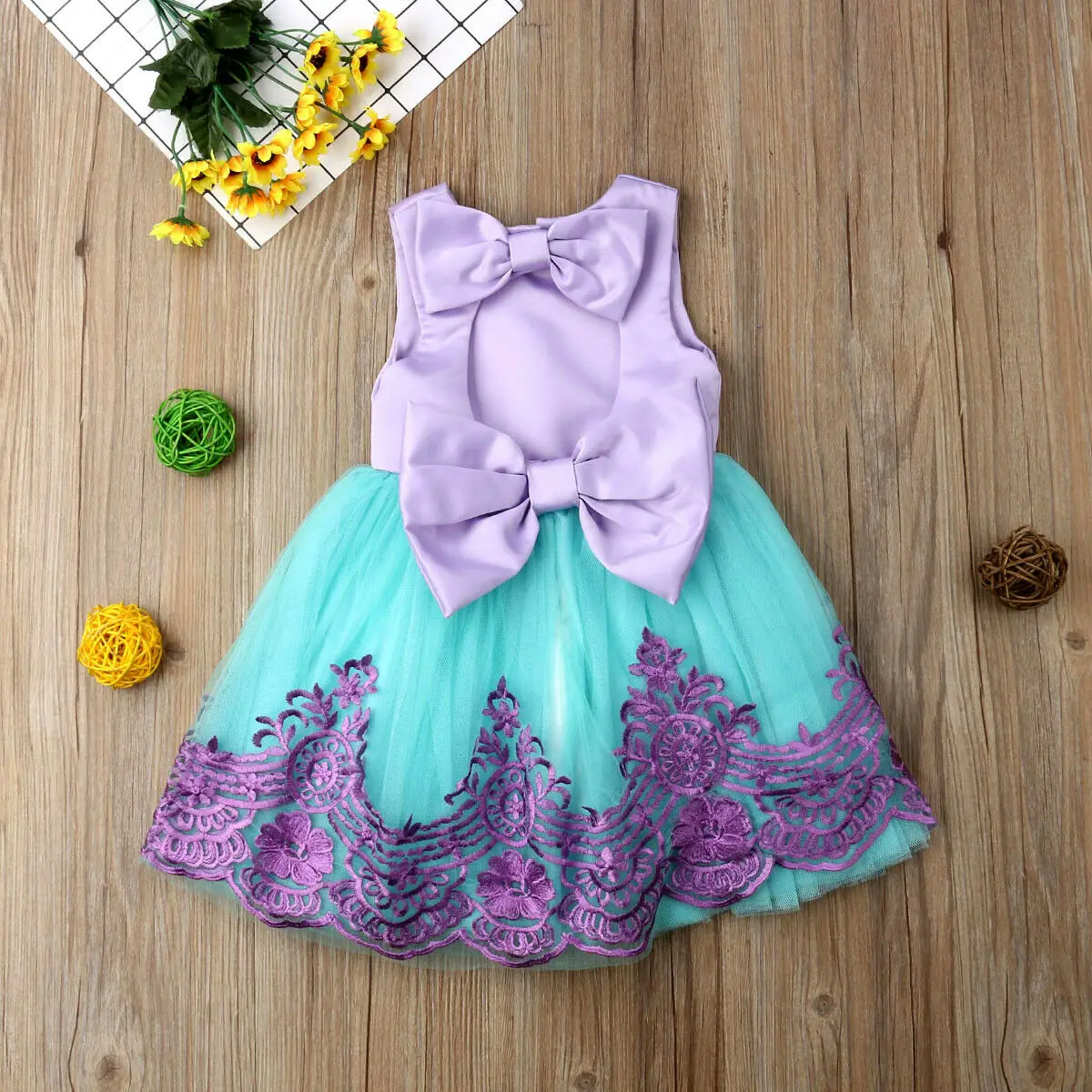 Flower Kids Baby Girls Bow Pageant Party Princess Formal Gown Tutu Sleeveless Birthday Dress Costume 6M-5Y | Детская одежда и