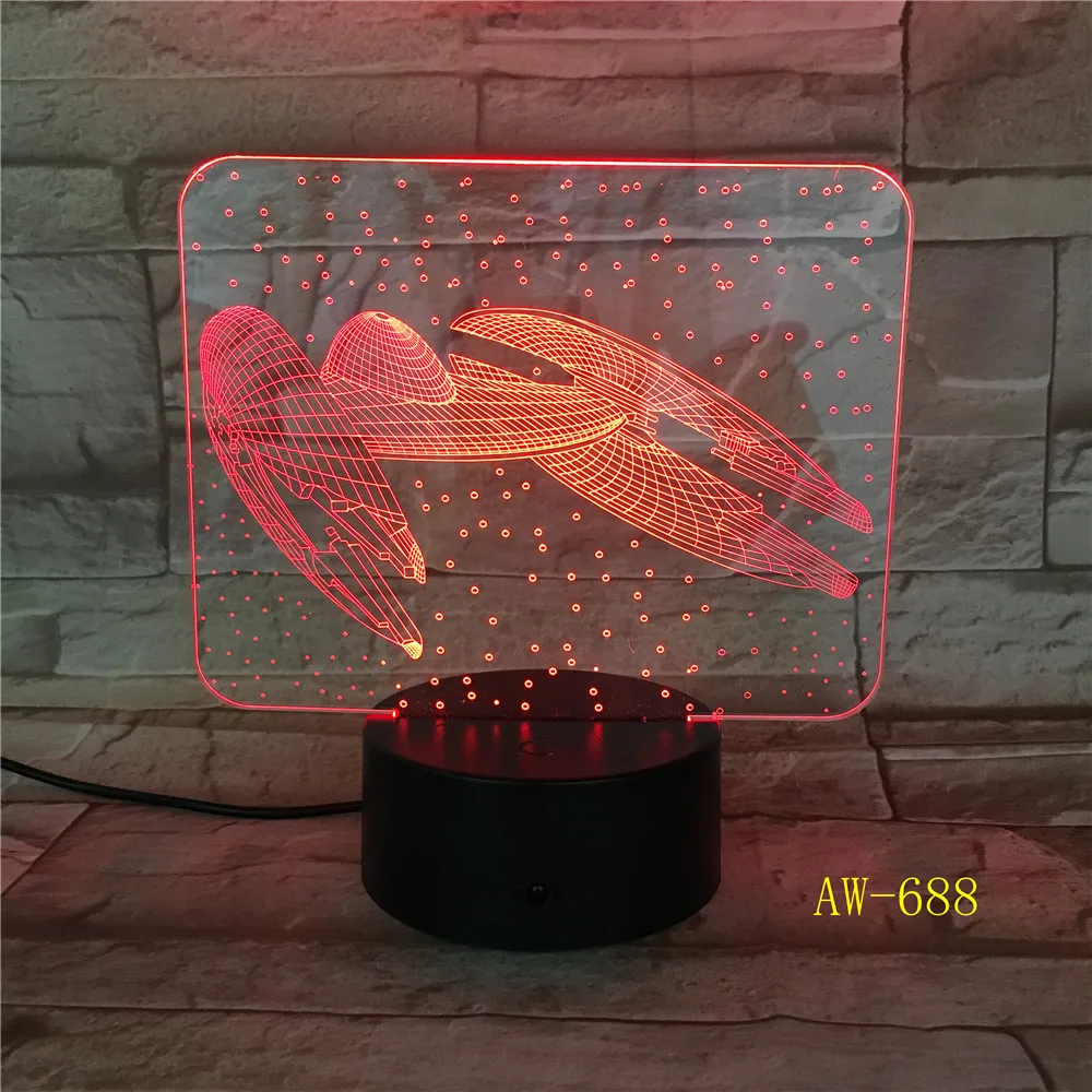 7 Colors Change 3D Vision Airplane Modelling Led Aircraft Night Light Desk Lamp Decor Usb Sleep Lighting Fixtures Gifts AW-688 | Лампы и