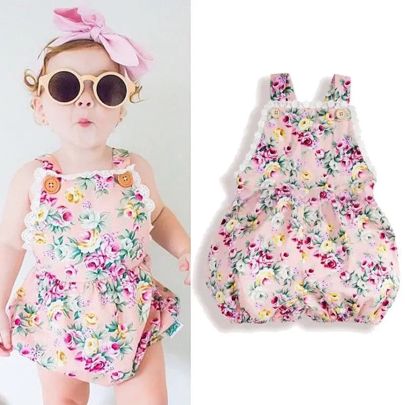 2019 г. комбинезоны милая летняя одежда для маленьких девочек Повседневный Милый