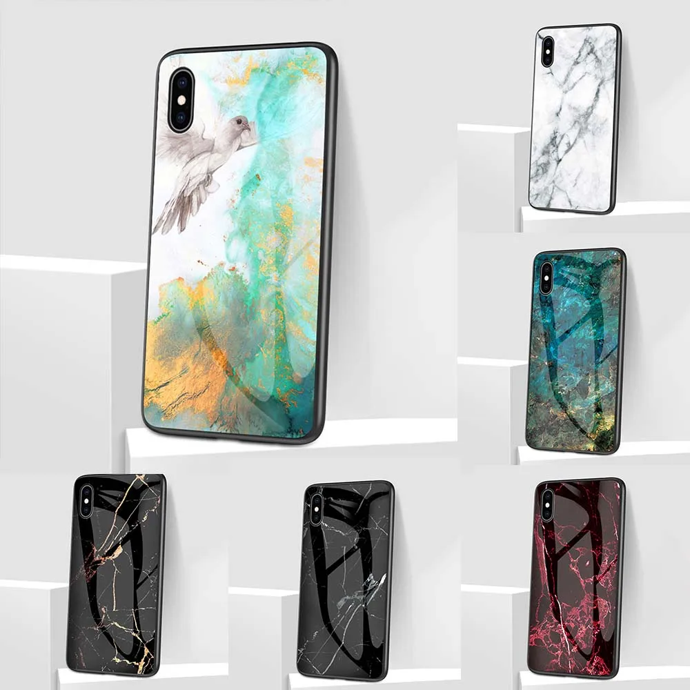 Чехол для телефона KISSCASE с мраморной текстурой Xiaomi Mi 9 SE 8 Lite A1 A2 6X стеклянный чехол