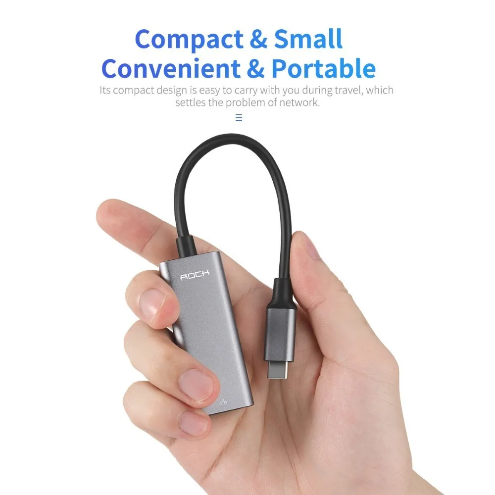 Rock Usb C Rj45 концентратор для Macbook Pro Chromebook usb type c к док станция Ethernet Lan адаптер сетевая