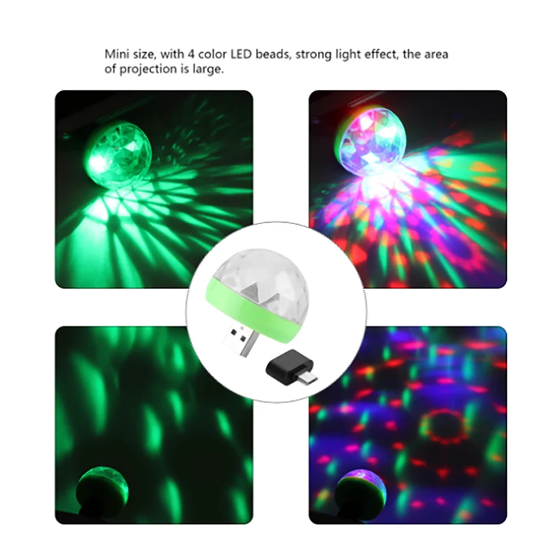 Минисветильник USB прожектор для дискотеки светодиодный RGB музыки сценическое