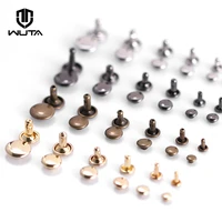 wuta 50set100set pure copper double cap rivet brass round stud spike collision nail decorative rivet for clothes bag shoes belt