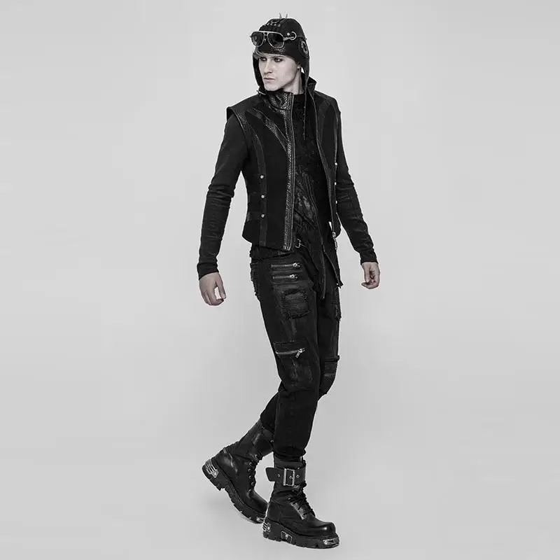 Мужские джинсы Goth Rave в стиле панк WK 339XCM|Узкие брюки| |