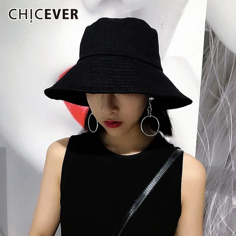 Женская кепка CHICEVER повседневная черная шляпа с широкими полями на плоской