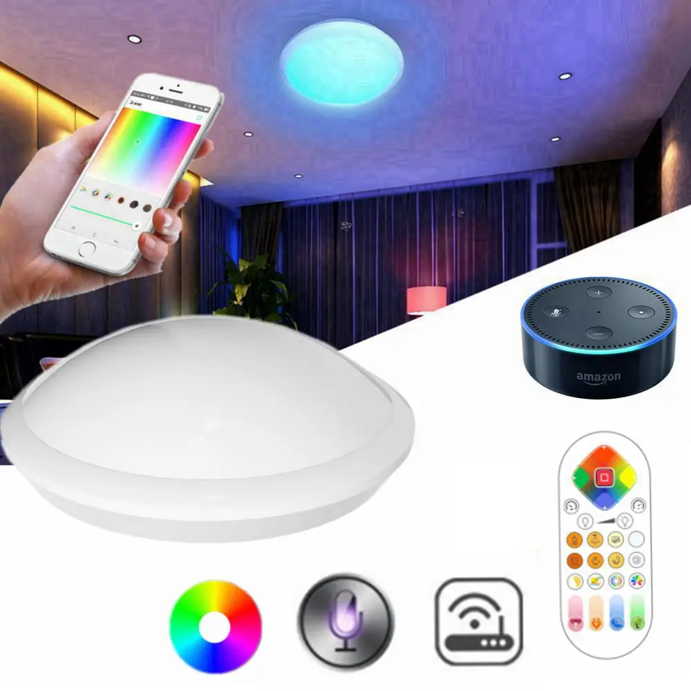 CLAITE Wifi умный светодиодный потолочный светильник 30 Вт RGB + W WW ИК пульт и приложение