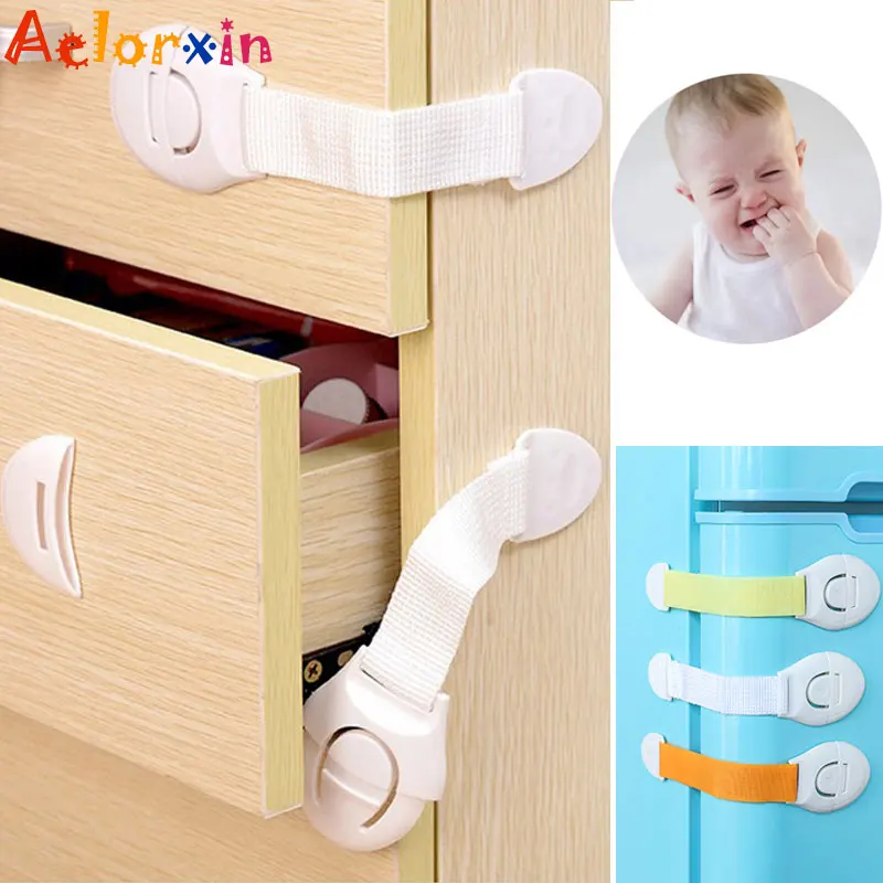 Cerradura de seguridad para ni&ntilde;os y beb&eacute;s, cierre de seguridad para ni&ntilde;os, caj&oacute;n, nevera, puerta, 5 unids/lote-0