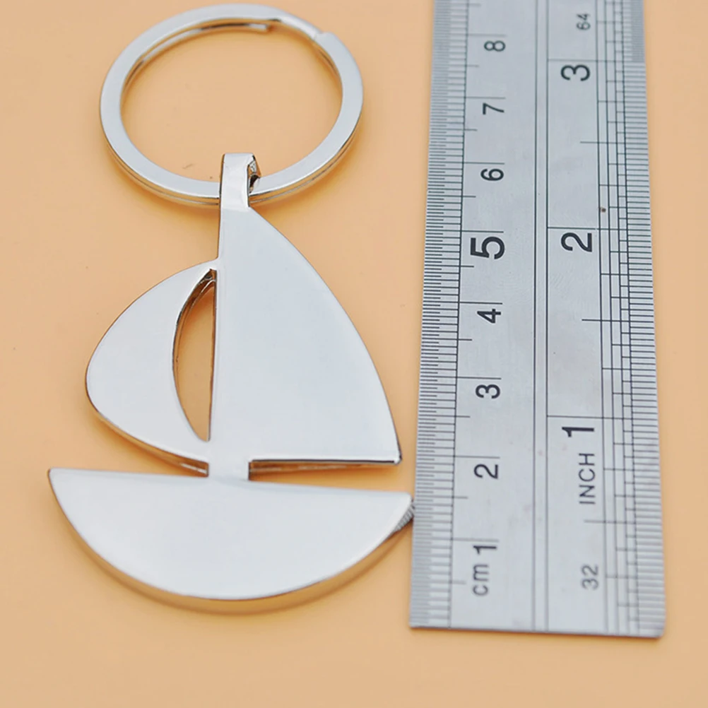 1PC Fashion Metal Stylish Creative Silver Simple Sailing Boat Key Holder Keychain Ring | Украшения и аксессуары