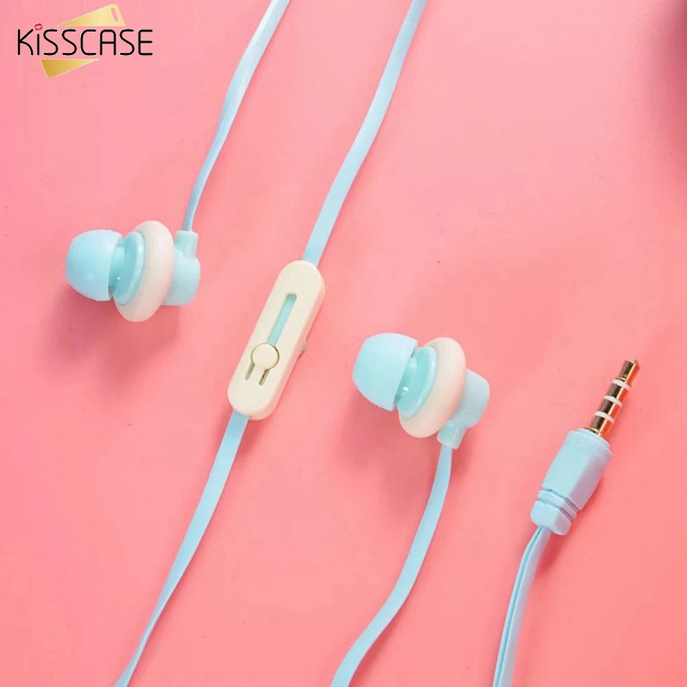 KISSCASE Милые Пончики Макарон наушники 3 5 мм вкладыши стерео проводные с микрофоном
