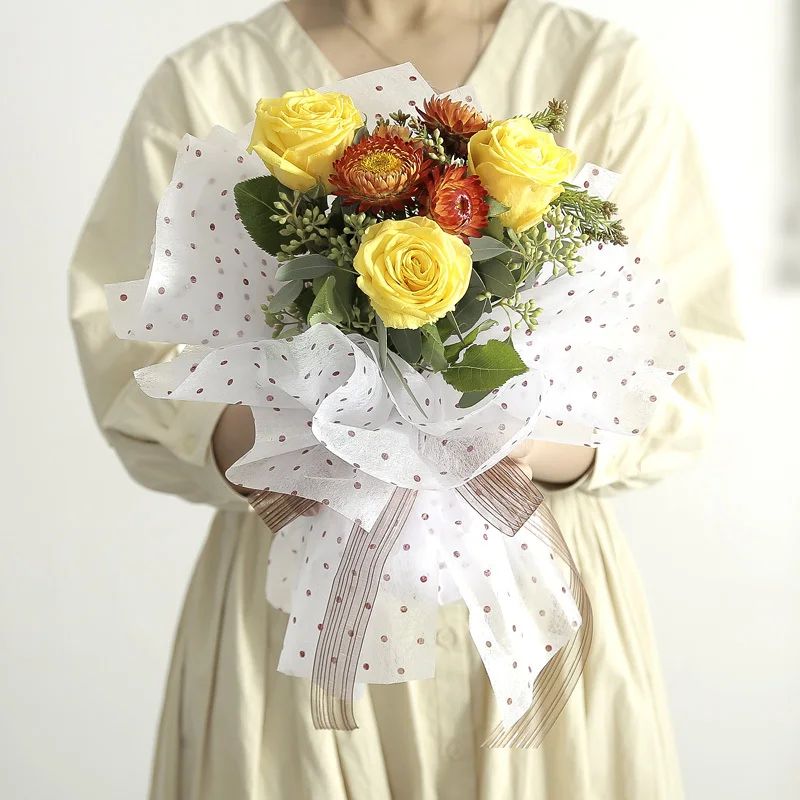 20 листов круглая бумага для упаковки в горошек подарочная цветов рулон бумаги