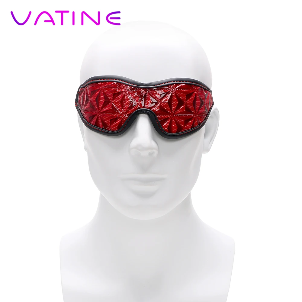 VATINE из искусственной кожи маска для глаз с повязкой на ромба Секс игрушки пары
