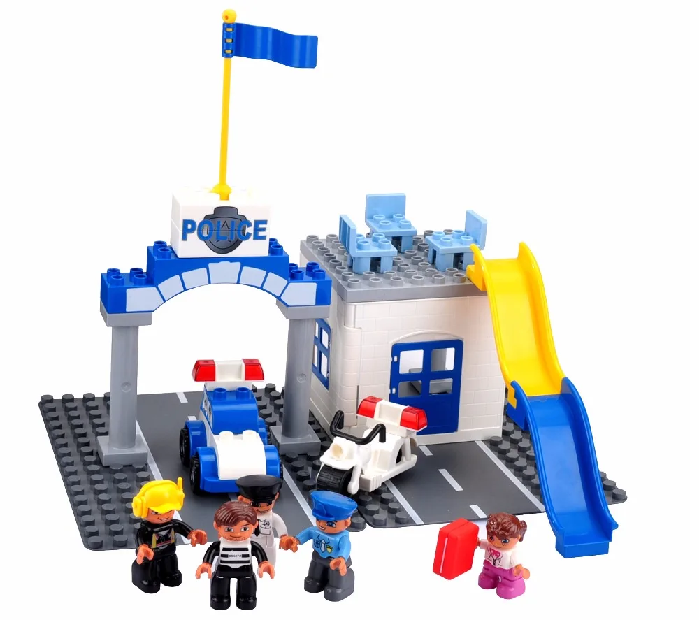 

Thinrastar Traffic Large Building Block Slide DIY Classic Piece Big size set Toy accessories compatible Policecar