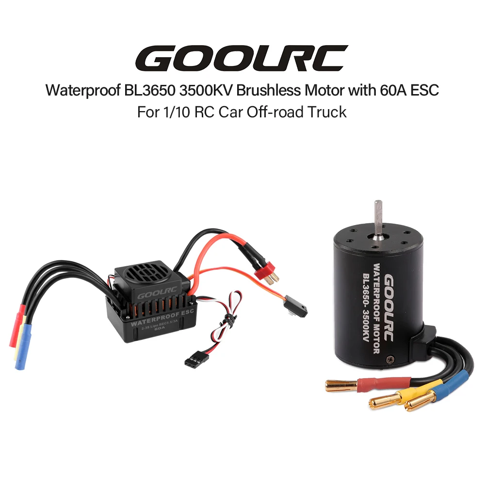 Оригинальный водонепроницаемый бесщеточный двигатель GOOLRC BL3650 3100KV/3500KV/3900KV4300KV с 60A