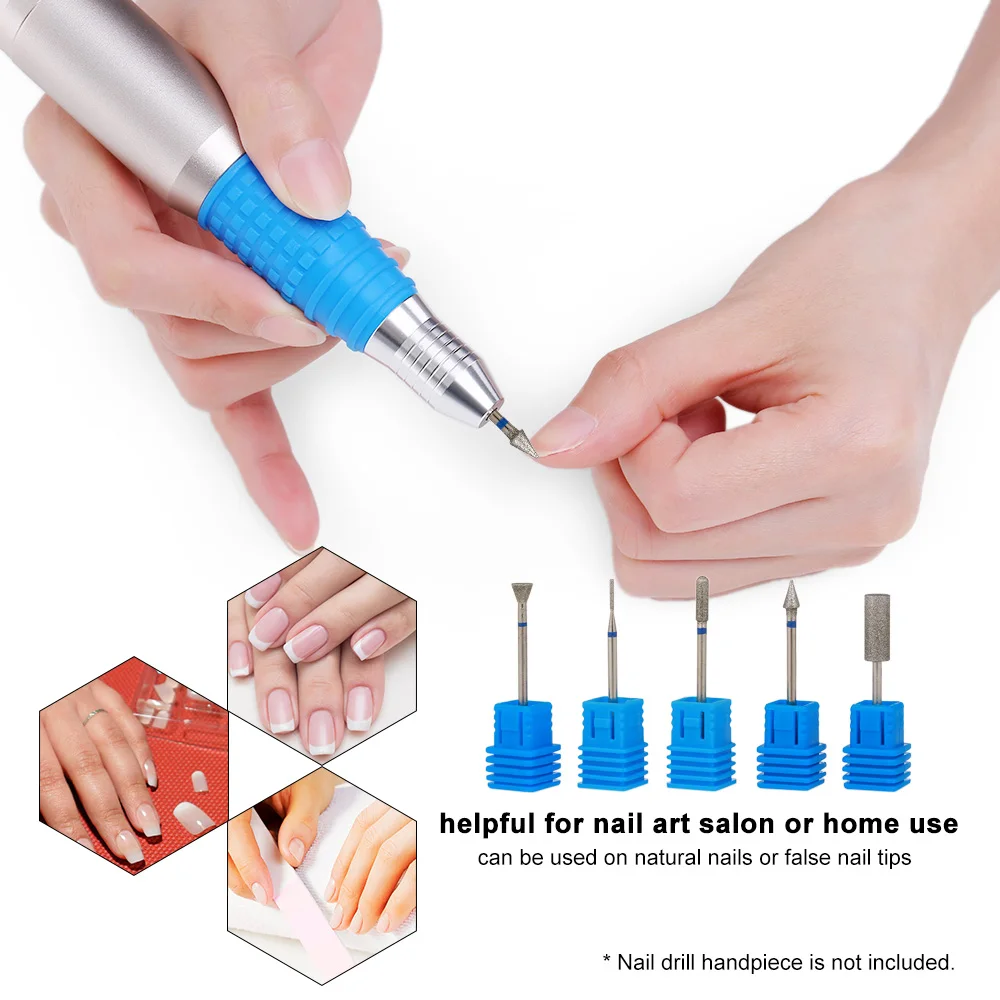 5pcs Nail Drill Bits Pedicure &amp Manicure Bit Set Art Tool Kit Supplies for Beauty | Красота и здоровье