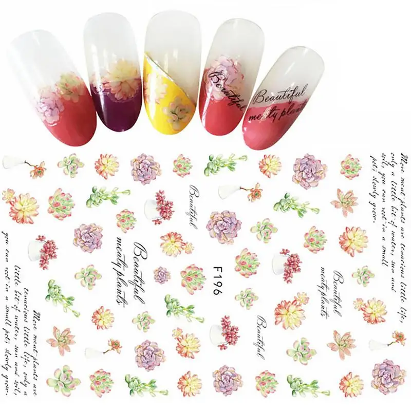 7 видов стилей наклейки для ногтей с полным покрытием 3D геометрический