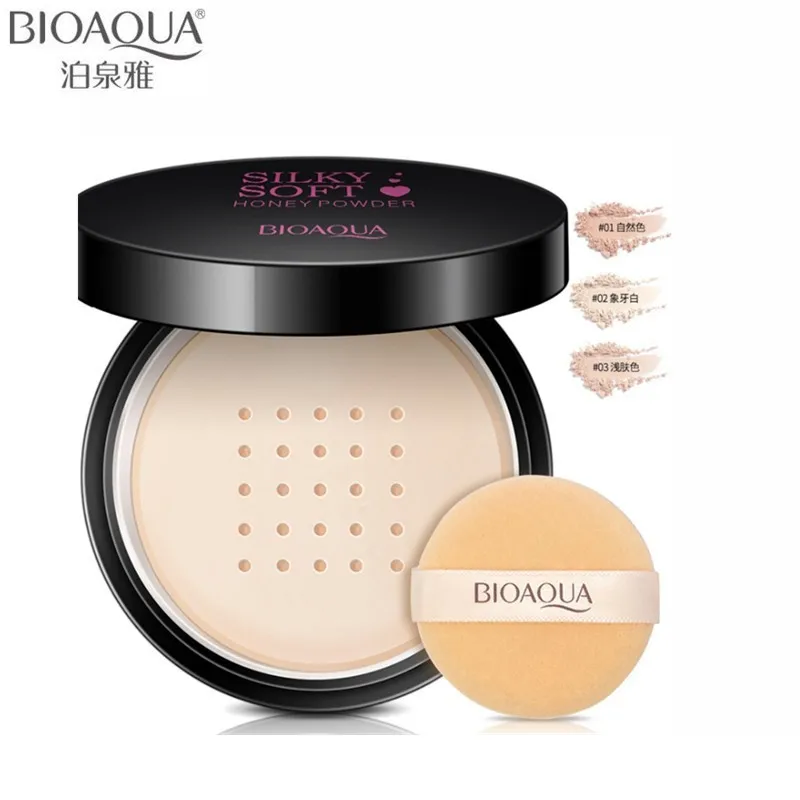 BIOAQUA Brand Loose Powder Whitening Soft Light Silk Face Concealer Skin Finish Translucent Matte Foundation Make Up Set |