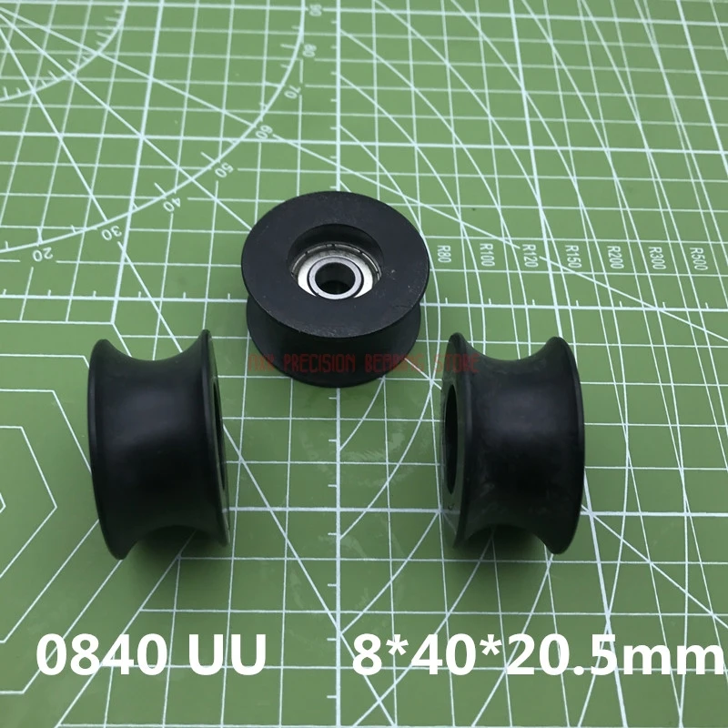 

2023 Limited New Nylon Roller Bearings 0840uu 8mm Groove Guide Pulley Sealed Rail Ball Bearing Wheel 8*40*20.5mm