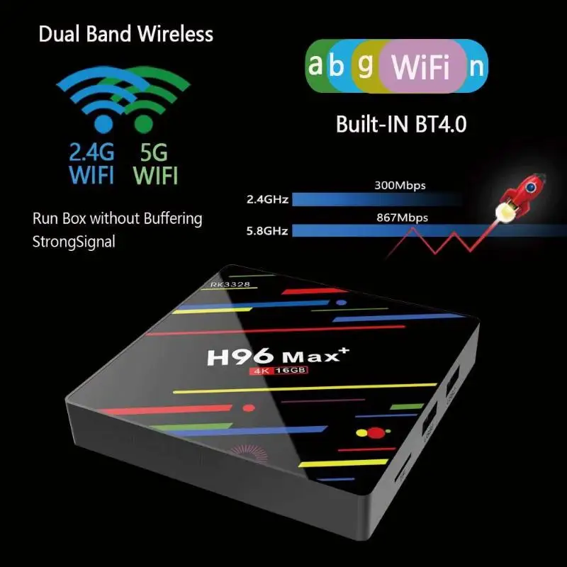 H96 MAX+ Android 9.0 Smart TV Box 2GB DDR3 16GB EMMC RK3328 Quad-Core 64bit WiFi 4K 1080P Media Player Home Set Top |