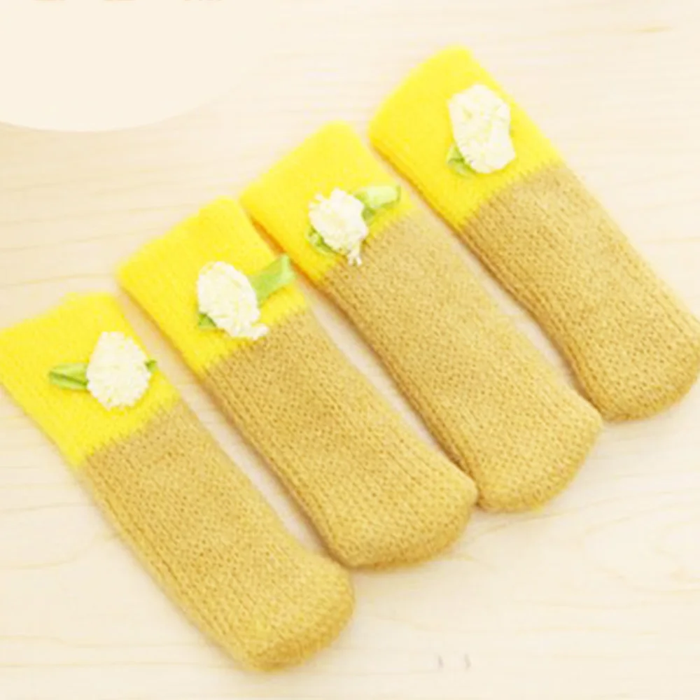 

4 Pieces Chair Leg Socks Furniture Legs Cover Cotton Socks Floor Protector Chair Leg Pad