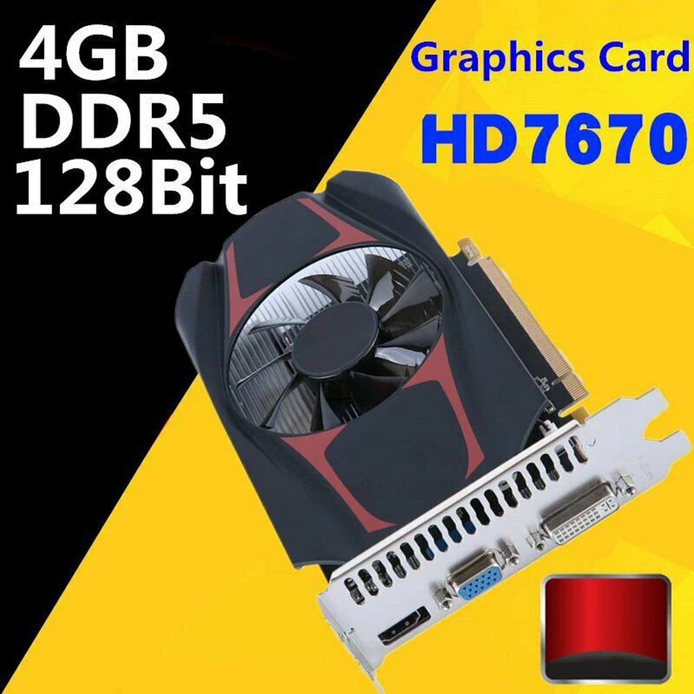 HD7670 видеокарта 600 МГц 4G/128 бит PCI E видео независимая видеокарта|Аксессуары для