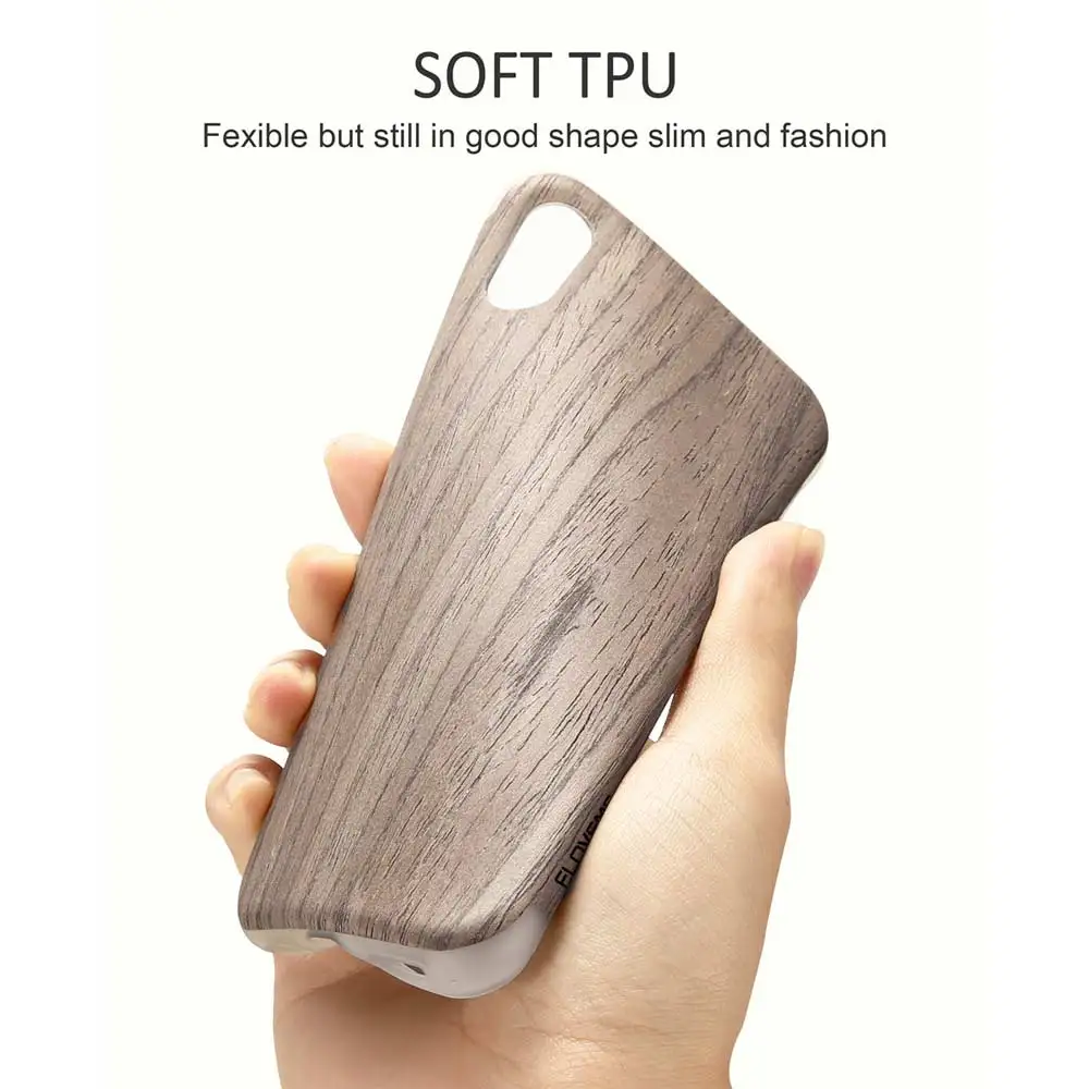 FLOVEME Nature Wood Case For iPhone X Natural Wooden Cover 8 Plus Hard Back Mobile Phone |