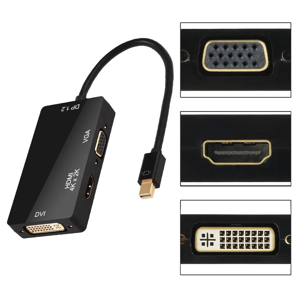 ESYNiC мини дисплейный Порт Thunderbolt к HDMI DVI VGA кабель Адаптер DP V1.2 версия 4K x 2K для Mac Pro