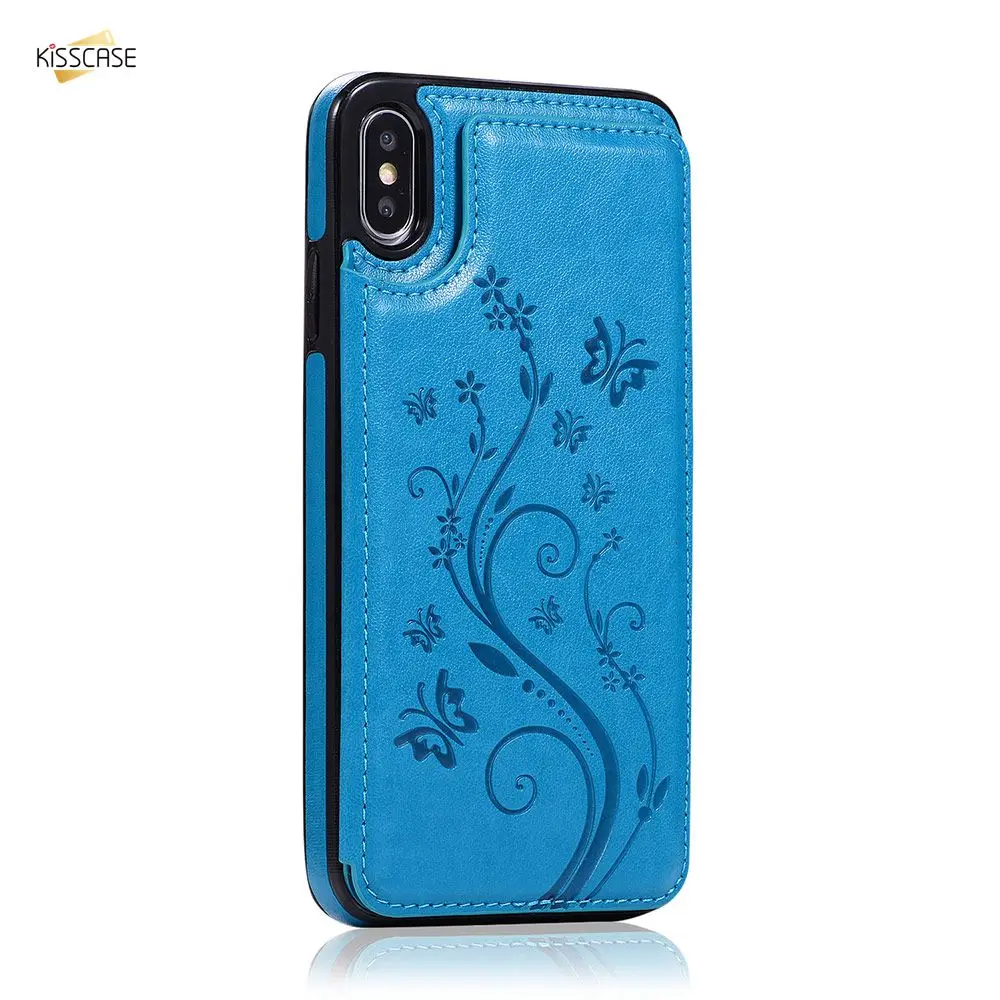 Кожаный чехол для телефона KISSCASE iPhone X XR XS Max 8 7 6 S держатель карт бумажник MAX 6s Plus