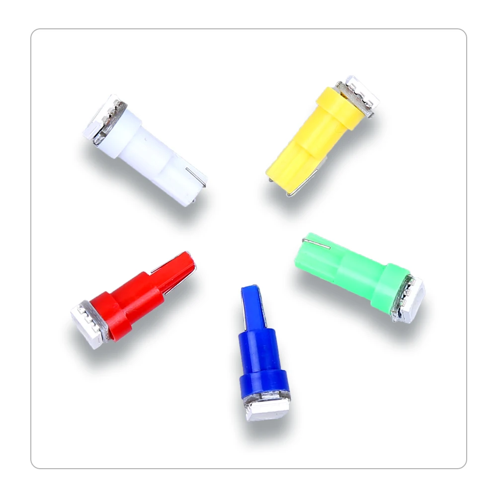 10 шт. T5 led 5050 1SMD t5 белый/зеленый/синий/красный/желтый боковые лампы DC 12V лампа с
