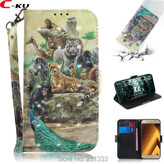 С ку 3D Bling мультфильм бумажник кожаный чехол для Samsung Galaxy A3 2017 A5 J4 J6 PLUS стенд ID карта