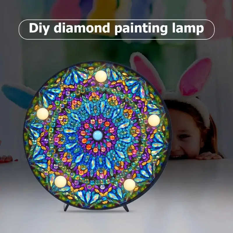 DIY Полная специальная дрель алмазная живопись лампа Мандала Светодиодная