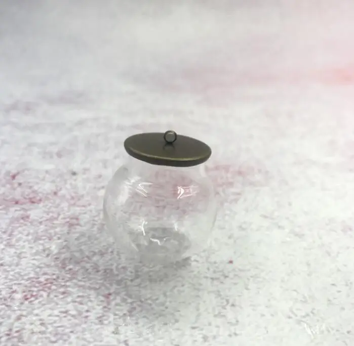 50pcs/lot 30x20mm hollow glass globe with setting base set orb vials pendant bottle jars jewelry necklace | Дом и сад