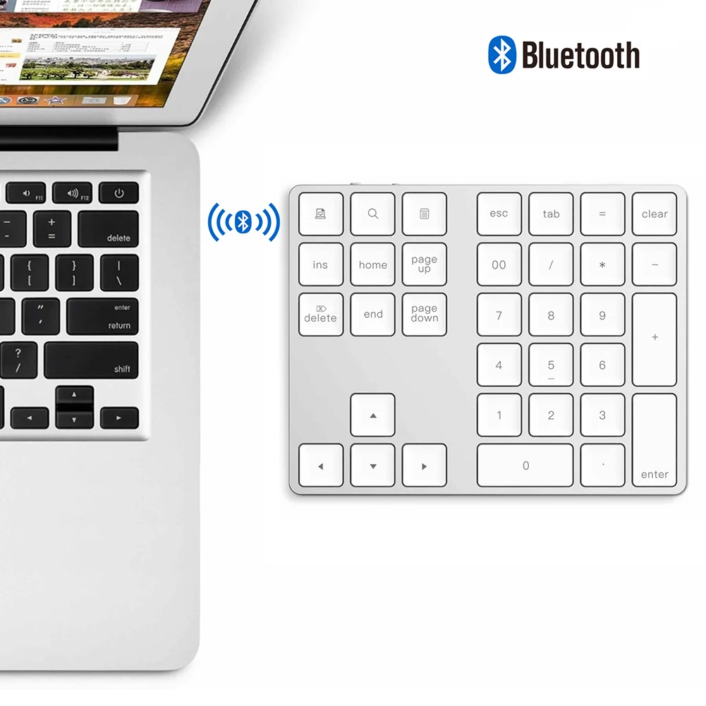 Беспроводная цифровая мини клавиатура с Bluetooth 34 клавиши для Apple Android MacBook
