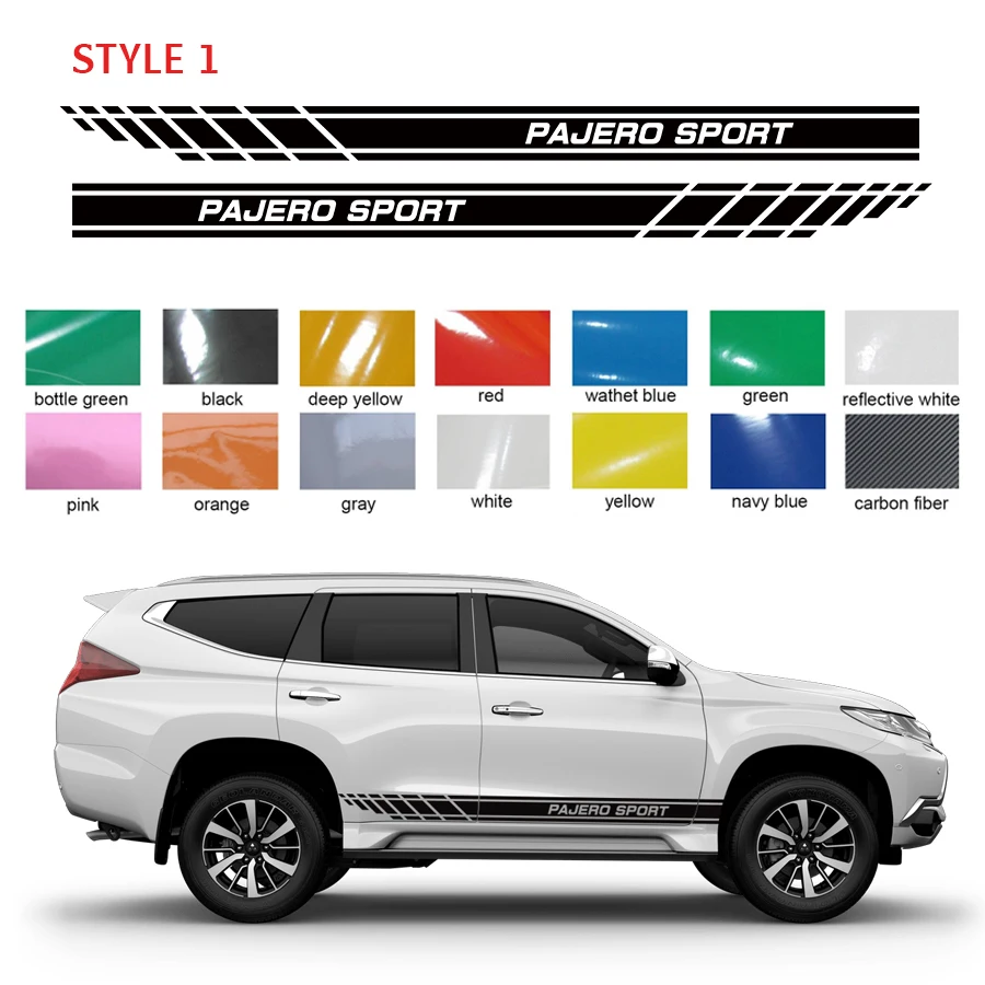 Наклейки для автомобиля Mitsubishi Pajero Sport с градиентной сеткой и боковым корпусом