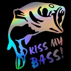 Веселый Поцелуй Мой Бас рыба машина настенная дверь грузовик ноутбук гитарная надпись Окно Ван Наклейка мотоцикл ноутбук