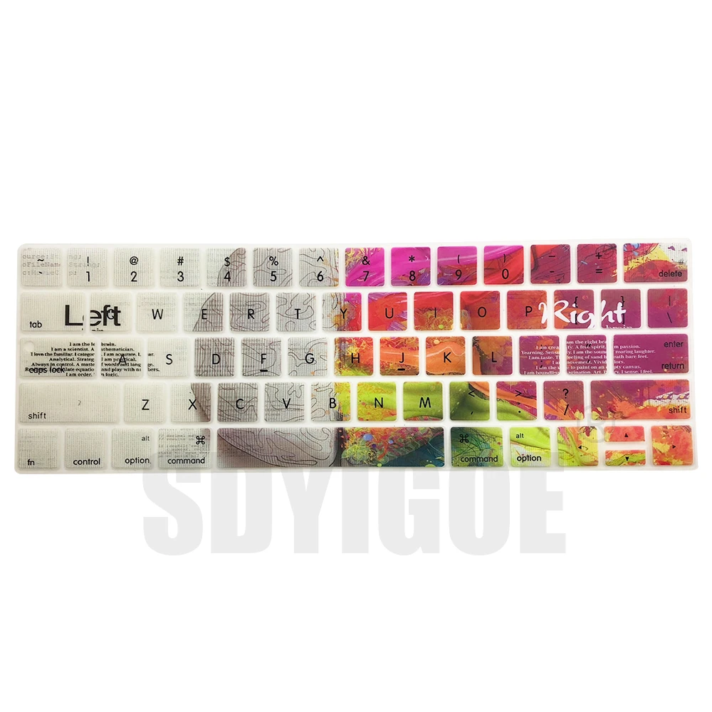 Новый силиконовый чехол для клавиатуры Create Brain защитная пленка Macbook pro13 15 дюймов с
