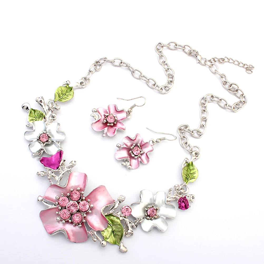 Цветочные ожерелье и сережки в виде цветка одежда для девочек костюм комплект