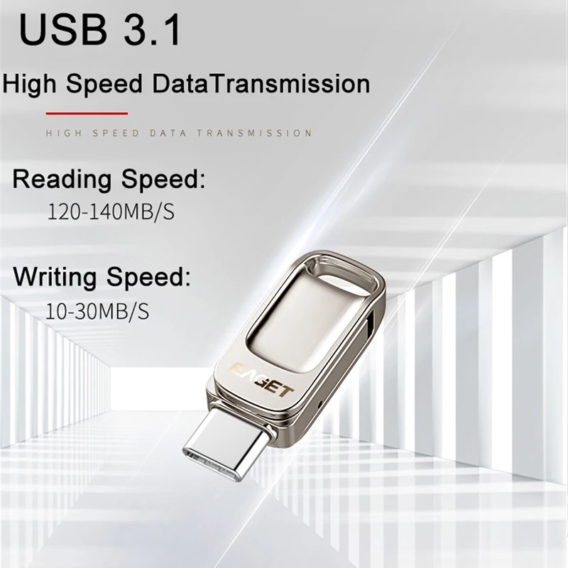 Eaget CU31 OTG USB3.1 флэш-накопитель мини флэш-диск Type-C высокоскоростная Флешка 16G 32G 64G 128G