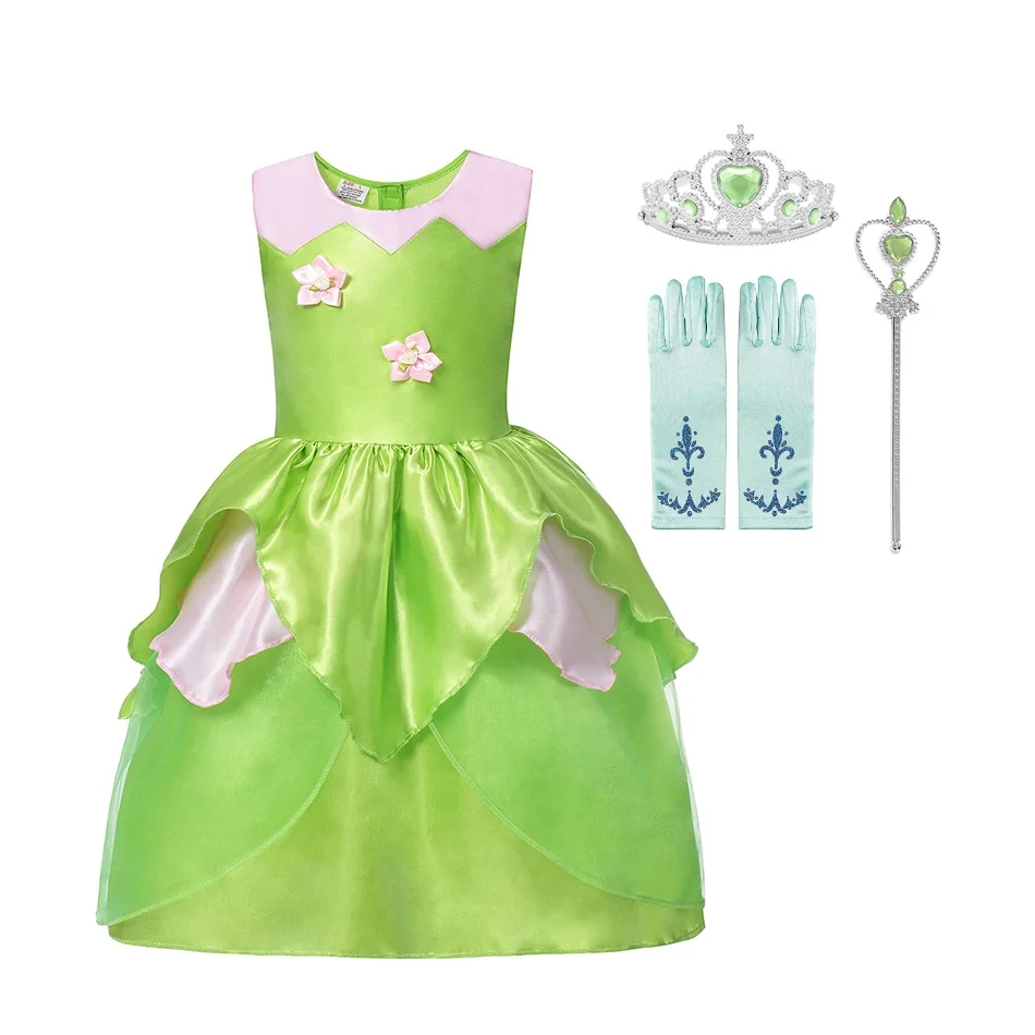 Платье Tinkerbell для девочек одежда детский летний костюм принцессы с колокольчиком