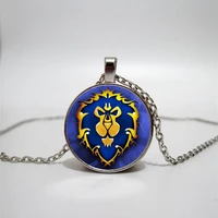 world of warcraft tribal flag glass necklace men and women necklace jewelry pendant necklace customized photos custom necklace