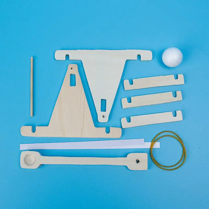 None Children Scientific Experiment DIY Trebuchet Toy Model Wooden Catapult Kits |