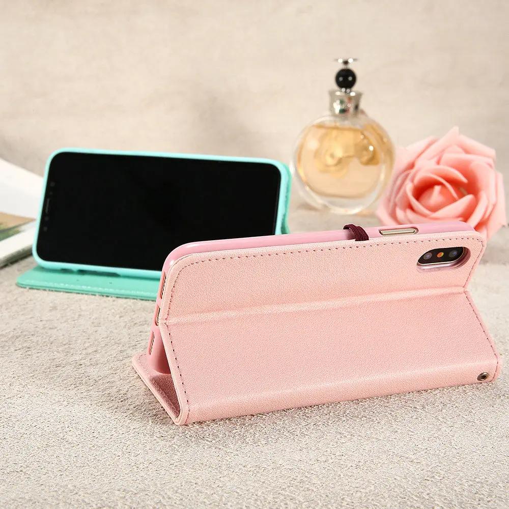 Кожаный флип кейс KISSCASE чехол кошелек с подставкой для iPhone X 6 S 5s SE Plus 7 8
