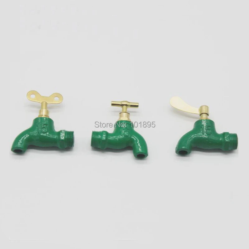 

Green Color Iron Material 3 Models of Bibcock with Lock