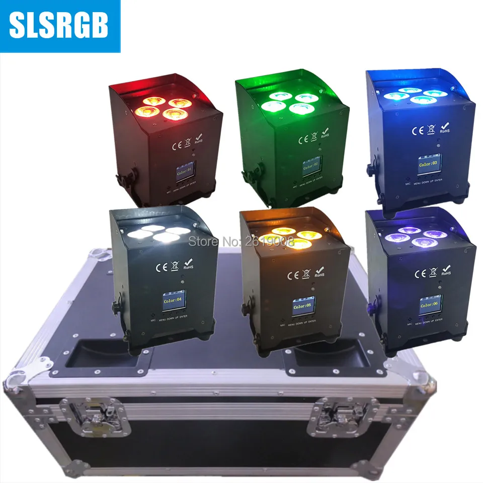 

Беспроводной пульт дистанционного управления DMX 6 в 1 RGBWA UV 4x18 Вт Prolights RGBWA UV 6 шт./лот с flightcase