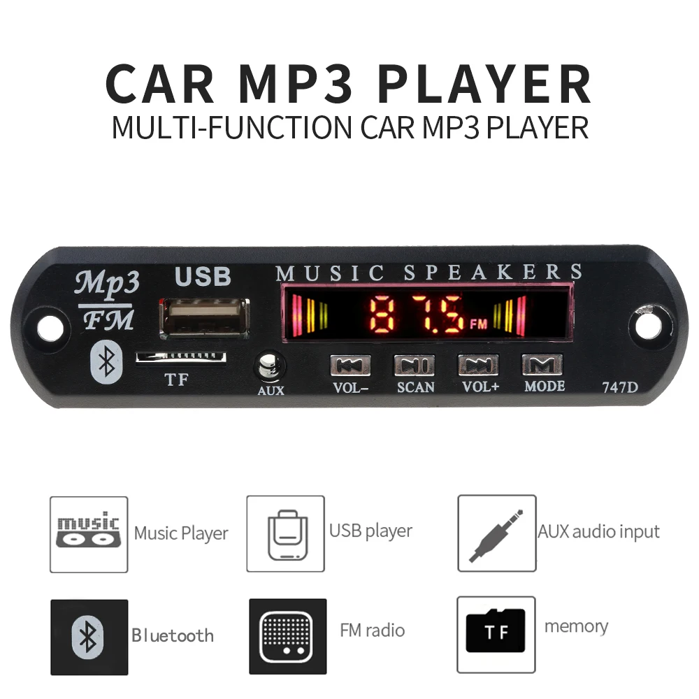 Kebidu беспроводной Bluetooth 5 в 12 В MP3 WMA декодер плата плеер автомобильные аксессуары