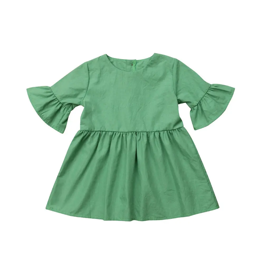 Pudcoco/повседневное Короткое мини-платье для маленьких девочек летняя одежда