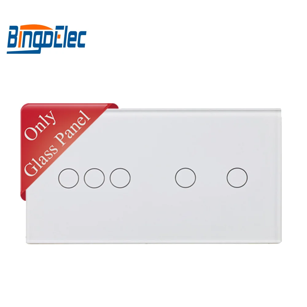 Стеклянная панель Bingoelec из закаленного хрусталя роскошная 3 банды с 2 бандами 86*157